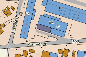 Kartbilde fra WMS-tjeneste av avviket