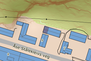 Kartbilde fra WMS-tjeneste av avviket