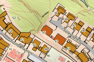 Kartbilde fra WMS-tjeneste av avviket