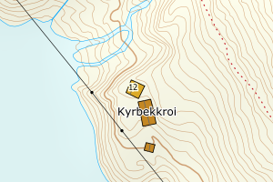 Kartbilde fra WMS-tjeneste av avviket