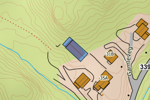 Kartbilde fra WMS-tjeneste av avviket