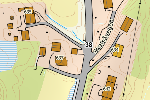 Kartbilde fra WMS-tjeneste av avviket