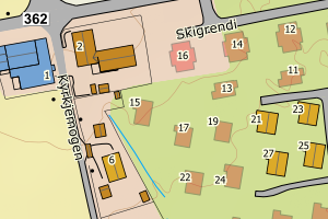 Kartbilde fra WMS-tjeneste av avviket