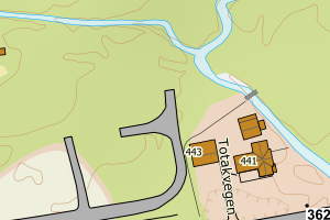 Kartbilde fra WMS-tjeneste av avviket