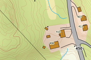 Kartbilde fra WMS-tjeneste av avviket
