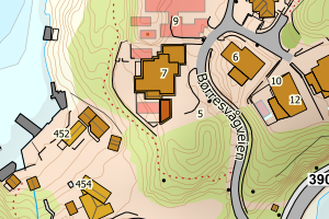 Kartbilde fra WMS-tjeneste av avviket