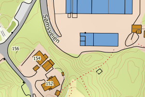 Kartbilde fra WMS-tjeneste av avviket