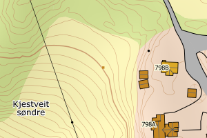 Kartbilde fra WMS-tjeneste av avviket