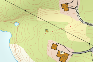 Kartbilde fra WMS-tjeneste av avviket