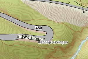 Kartbilde fra WMS-tjeneste av avviket