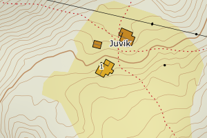 Kartbilde fra WMS-tjeneste av avviket