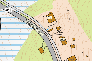 Kartbilde fra WMS-tjeneste av avviket