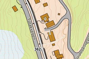 Kartbilde fra WMS-tjeneste av avviket