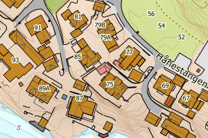Kartbilde fra WMS-tjeneste av avviket