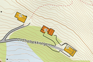 Kartbilde fra WMS-tjeneste av avviket