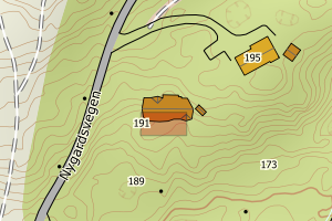 Kartbilde fra WMS-tjeneste av avviket