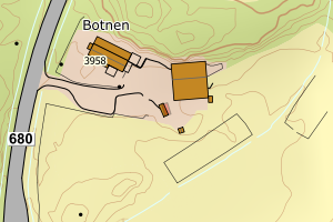 Kartbilde fra WMS-tjeneste av avviket