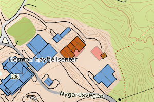 Kartbilde fra WMS-tjeneste av avviket