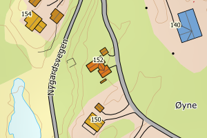 Kartbilde fra WMS-tjeneste av avviket