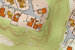 Kartbilde fra WMS-tjeneste av avviket