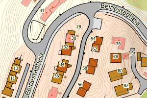 Kartbilde fra WMS-tjeneste av avviket
