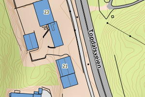 Kartbilde fra WMS-tjeneste av avviket