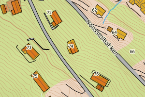 Kartbilde fra WMS-tjeneste av avviket