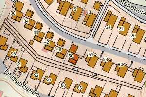 Kartbilde fra WMS-tjeneste av avviket