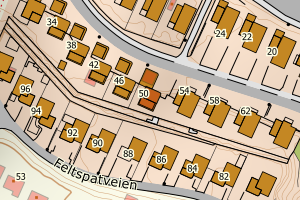 Kartbilde fra WMS-tjeneste av avviket