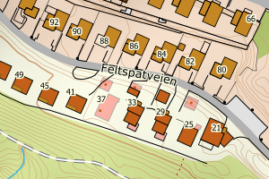 Kartbilde fra WMS-tjeneste av avviket