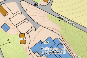 Kartbilde fra WMS-tjeneste av avviket