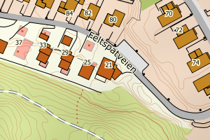 Kartbilde fra WMS-tjeneste av avviket