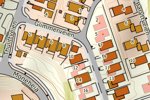 Kartbilde fra WMS-tjeneste av avviket