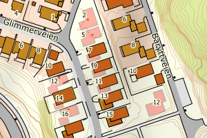Kartbilde fra WMS-tjeneste av avviket