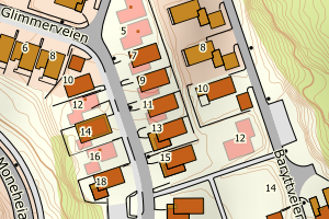 Kartbilde fra WMS-tjeneste av avviket