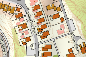 Kartbilde fra WMS-tjeneste av avviket