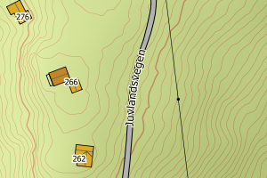 Kartbilde fra WMS-tjeneste av avviket