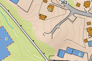 Kartbilde fra WMS-tjeneste av avviket