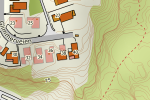 Kartbilde fra WMS-tjeneste av avviket