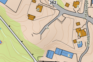 Kartbilde fra WMS-tjeneste av avviket