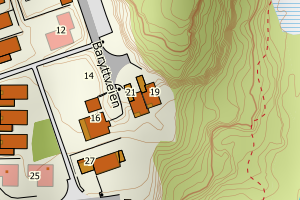 Kartbilde fra WMS-tjeneste av avviket