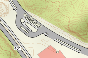 Kartbilde fra WMS-tjeneste av avviket