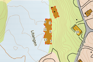 Kartbilde fra WMS-tjeneste av avviket