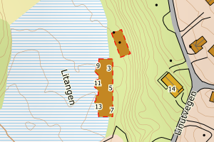 Kartbilde fra WMS-tjeneste av avviket