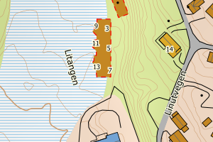 Kartbilde fra WMS-tjeneste av avviket