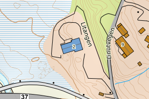 Kartbilde fra WMS-tjeneste av avviket