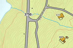 Kartbilde fra WMS-tjeneste av avviket