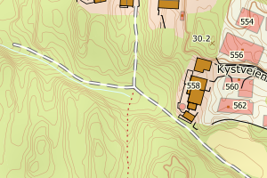 Kartbilde fra WMS-tjeneste av avviket