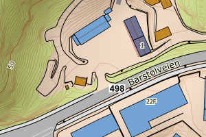 Kartbilde fra WMS-tjeneste av avviket