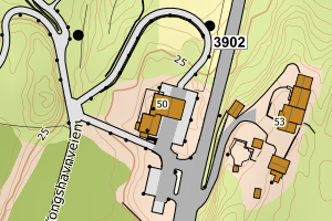 Kartbilde fra WMS-tjeneste av avviket